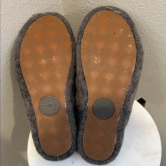UGG Charcoal Fluffy Slide Sandals - Picture 2 of 2